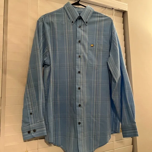 jack nicklaus dress shirts Mens Jack Nicklaus Green Plaid Button Down Dress Shirt Size Medium M Long Sleeve
